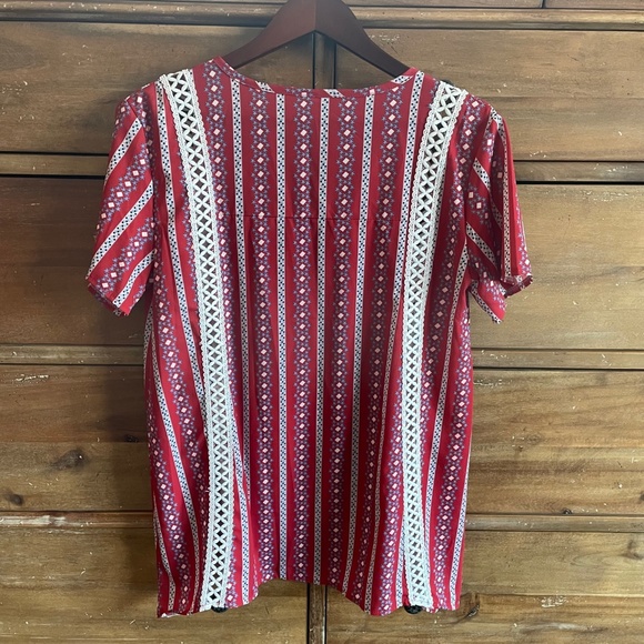 Red/White/Blue Short Sleeve Blouse - Small - EUC - Picture 2 of 5